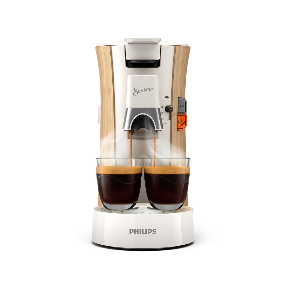 Machine à Café à Dosettes SENSEO Select – Intensity Plus, Crema Plus, 37 % Plastique Bio – Blanc Soie CSA240/06 | Arlino