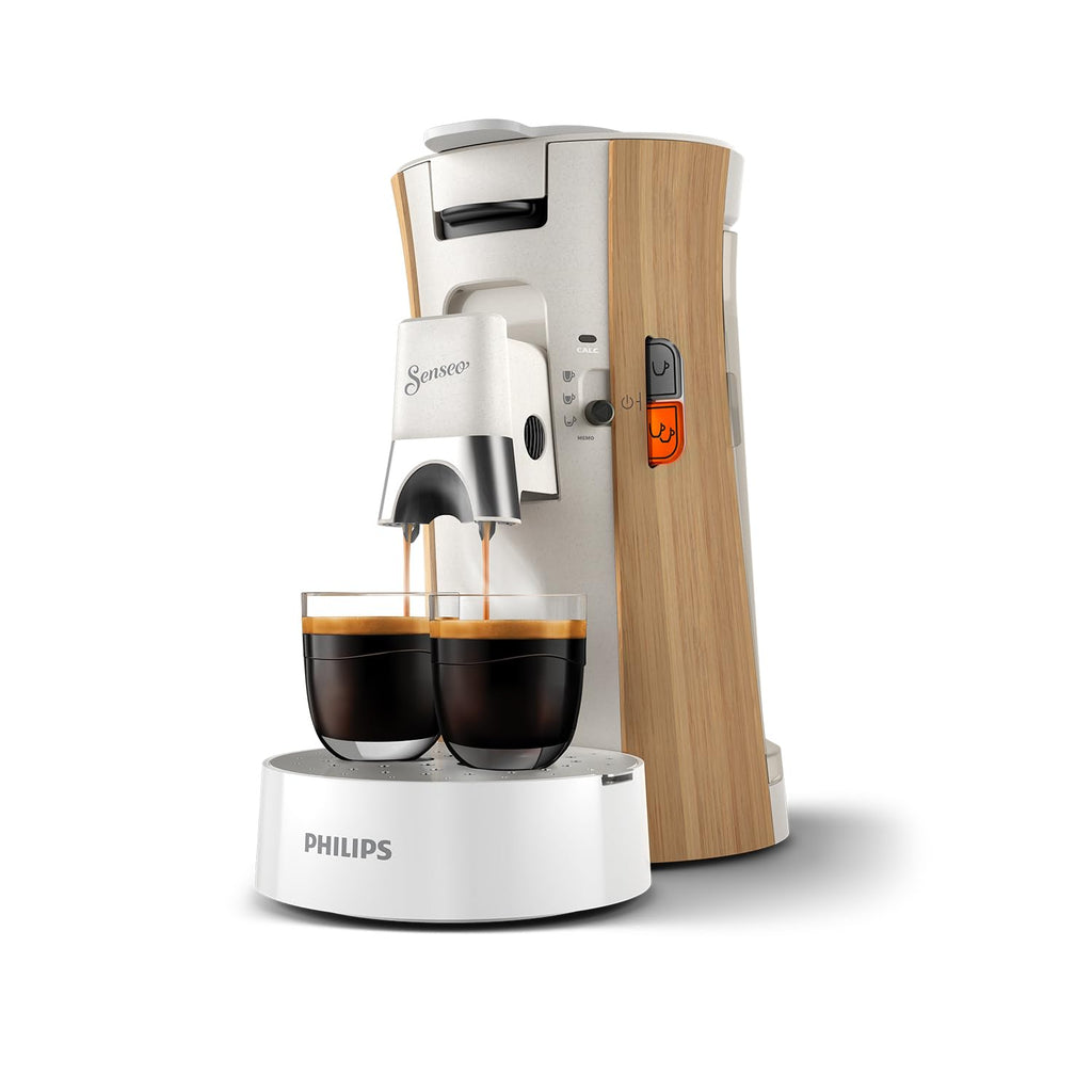 Machine à Café à Dosettes SENSEO Select – Intensity Plus, Crema Plus, 37 % Plastique Bio – Blanc Soie CSA240/06 | Arlino