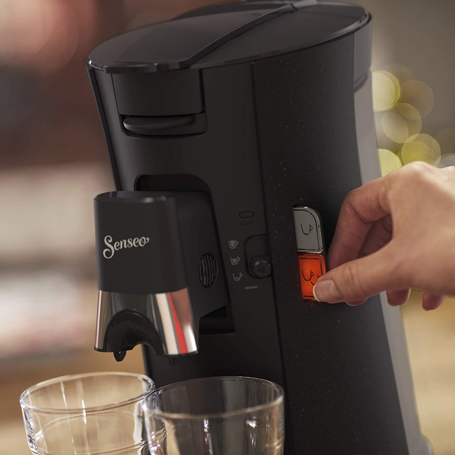 Machine à Café à Dosettes SENSEO Select Eco – Choix de la Force, Crema Plus, 1450 W – Noir Moucheté CSA240/20 | Arlino