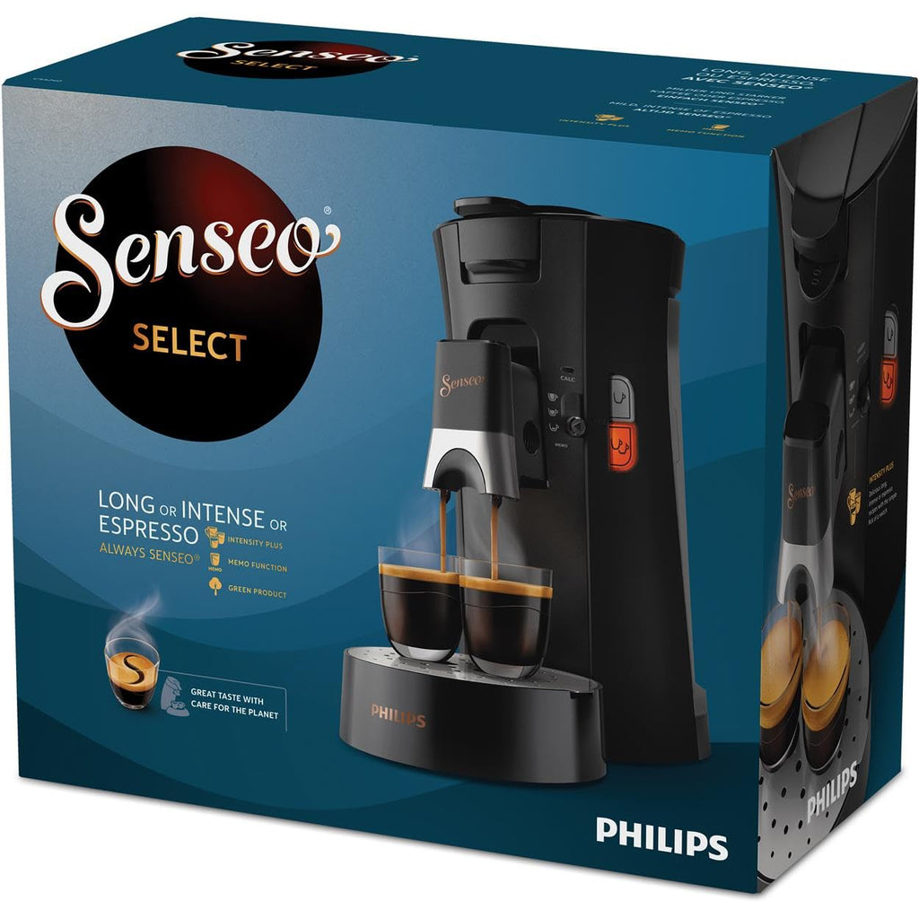 Machine à Café à Dosettes SENSEO CSA240/61 – Intensité Plus, Crema Plus, 2 Tasses, Économie d'Énergie – Noir | Arlino