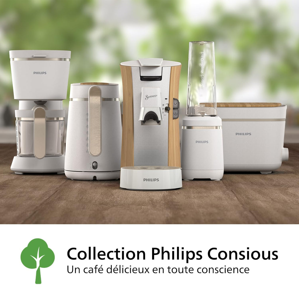 Machine à Café à Dosettes SENSEO Select – Intensity Plus, Crema Plus, 37 % Plastique Bio – Blanc Soie CSA240/06 | Arlino