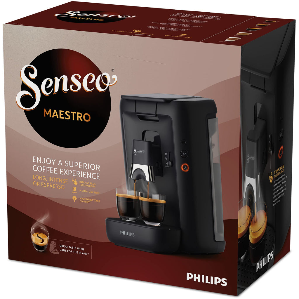 Machine à Café à Dosettes SENSEO Maestro – Réservoir 1,2 L, Intense Plus, Fonction Mémo – Noir CSA260/61 | Arlino