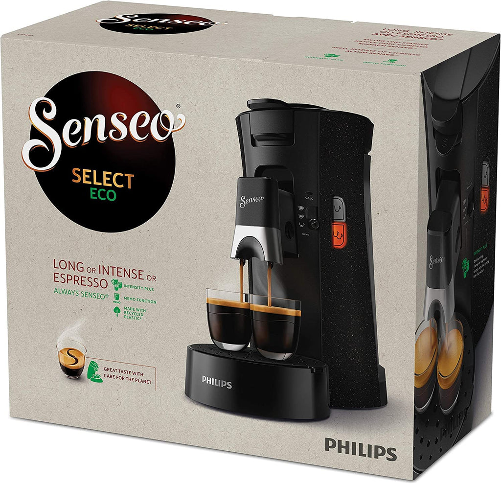 Machine à Café à Dosettes SENSEO Select Eco – Choix de la Force, Crema Plus, 1450 W – Noir Moucheté CSA240/20 | Arlino