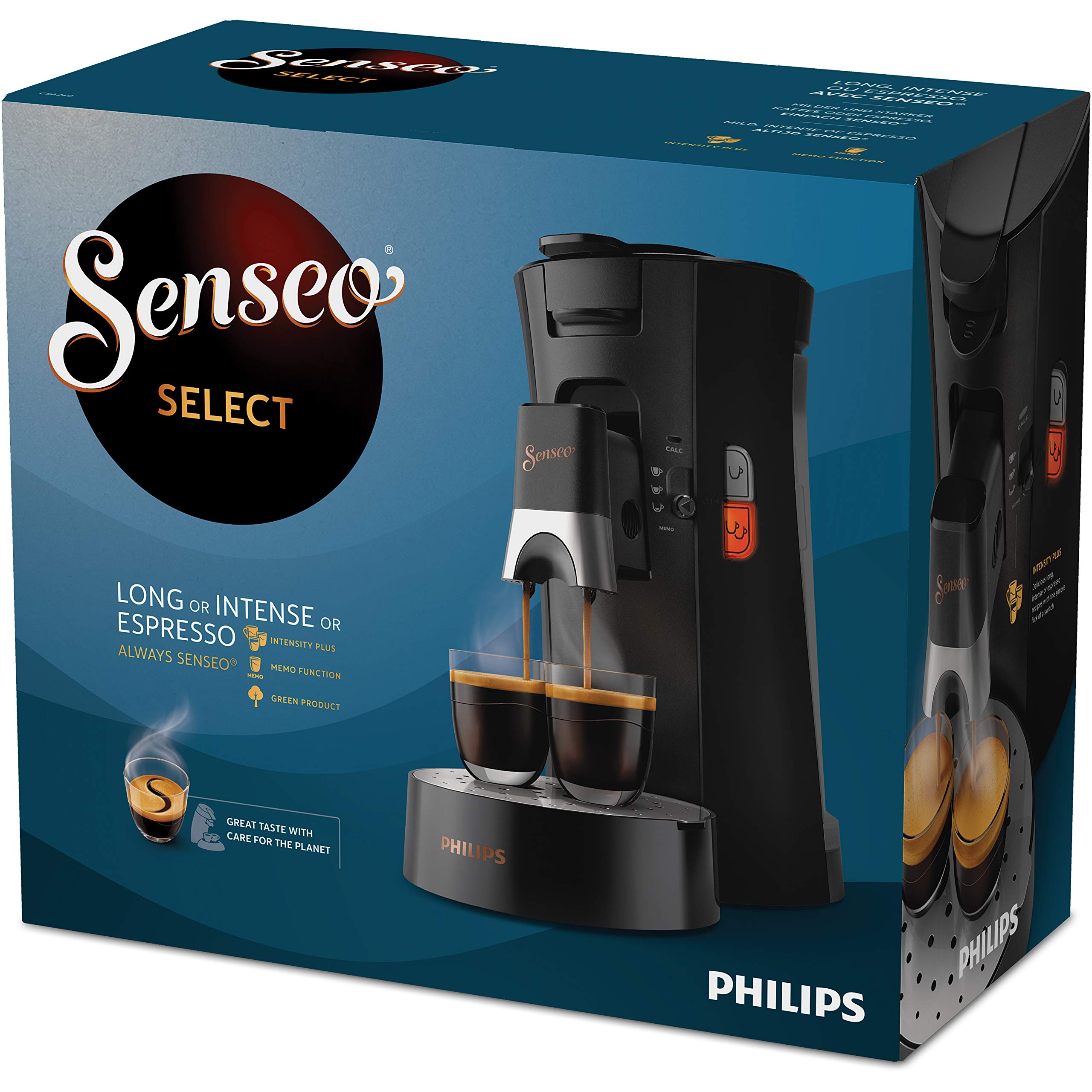 Machine à Café à Dosettes SENSEO Select CSA240/60 – Choix de l'Intensité, Crema Plus, Fonction Mémo – Noir | Arlino