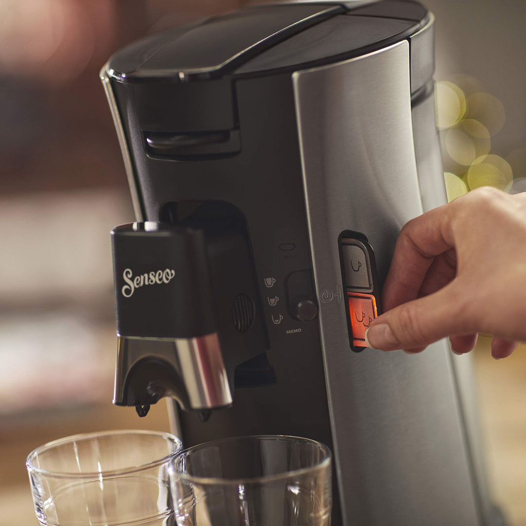 Machine à Café à Dosettes SENSEO Select – Intensity Plus, Crema Plus, Bec Verseur Métallique – Sauge CSA250/11 | Arlino