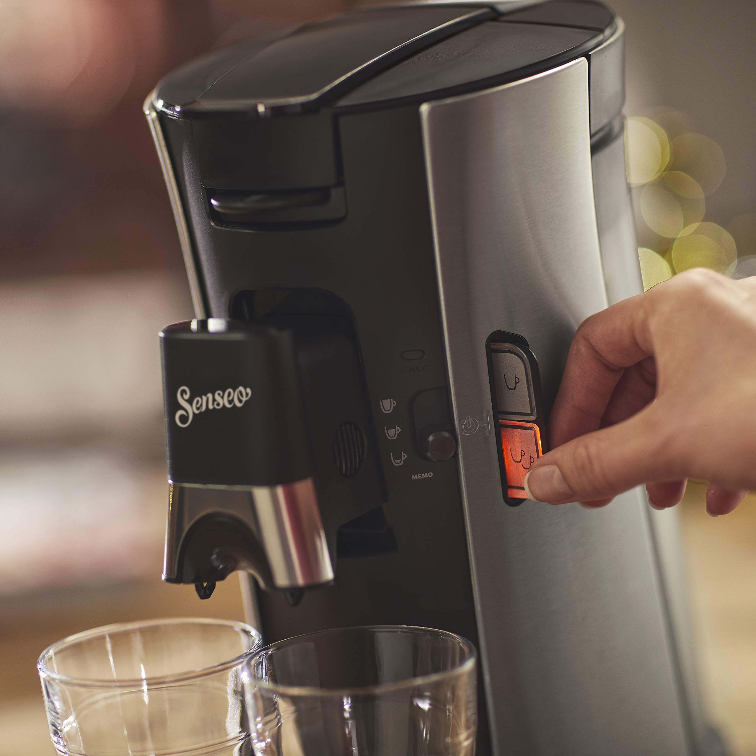 Machine à Café à Dosettes SENSEO Select – Intensity Plus, Crema Plus, Bec Verseur Métallique – Sauge CSA250/11 | Arlino